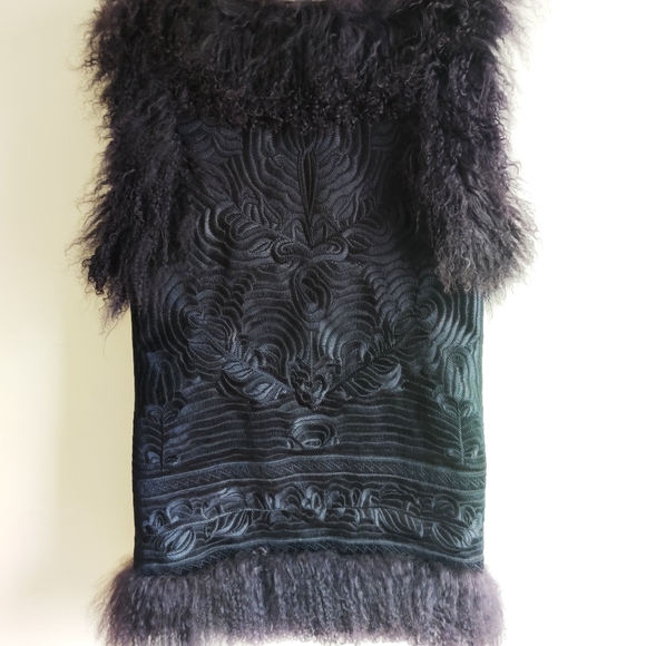 Michael Kors Embroidered Fur-trimmed Wool Vest - Picture 3 of 9